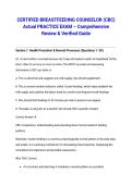 CERTIFIED BREASTFEEDING COUNSELOR &lpar;CBC&rpar; Actual PRACTICE EXAM &ndash; Comprehensive Review & Verified Guide