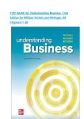 TEST BANK for Understanding Business&comma; 13th Edition by William Nickels and McHugh&comma; All Chapters 1-20 &vert;&vert;Complete A&plus; Guide
