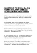 MARKETING IN THE DIGITAL ERA D373 WGU OA FINAL STUDY GUIDE 2026 SOLVED QUESTIONS FULLY CORRECT