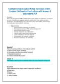 Certified Hemodialysis Bio-Medical Technician &lpar;CHBT&rpar; &ndash;  Complete 200-Question Practice Exam with Answers &  Explanations&vert; PDF