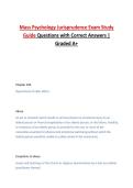 Mass Psychology Jurisprudence Exam Study Guide Questions with Correct Answers &vert; Graded A&plus;