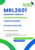MRL2601 Assignment 2 Semester 1 2026 &lpar;COMPLETE ANSWERS&rpar; &vert;DUE DATE 8 APRIL 2026&vert;
