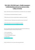 NSG 3160 &sol; NSG3160 Exam 2 &ndash; Health Assessment &vert; Verified Questions and Correct Answers&vert; Galen College of Nursing