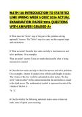 MATH 120 INTRODUCTION TO STATISTICS LIME SPRING WEEK 5 QUIZ 2026 ACTUAL EXAMINATION PAPER 2026 QUESTIONS WITH ANSWERS GRADED A&plus;