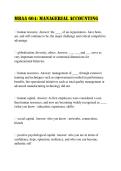 MBAA 604&colon; Managerial Accounting