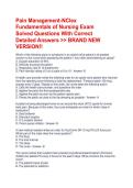 Pain Management-NClex Fundamentals of Nursing Exam Solved Questions With Correct Detailed Answers >> BRAND NEW VERSION&excl;&excl;