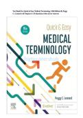 Test Bank For Quick & Easy Medical Terminology&comma; 10th Edition&comma; By Peggy C&period; Leonard &vert;All Chapters 1-15&vert; Questions with correct Answers