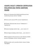 AQUATIC FACILITY OPERATOR CERTIFICATION EVALUATION 2026 TESTED QUESTIONS SOLVED