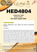 HED4804 Assignment 4 &lpar;COMPLETE ANSWERS&rpar; 2026 - DUE August 2026
