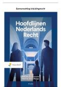 Samenvatting Hoofdlijnen Nederlands Recht -  Inleiding Recht