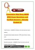 Cumulative Med Surg &ndash; ABSN Exam Q&A &lpar;600&plus; Questions&rpar; &ndash; Systems&comma; Drugs&comma; Emergencies&comma; Labs
