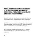MGMT 12 PRINCIPLES OF MANAGEMENT 12TH EDITION CHUCK WILLIAMS TEST BANK FINAL STUDY GUIDE 2026 SOLVED QUESTIONS FULLY CORRECT