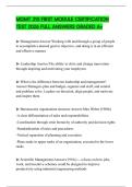 MGMT 310 FIRST MODULE CERTIFICATION TEST 2026 FULL ANSWERS GRADED A&plus;
