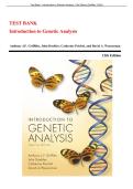 Introduction to Genetic Analysis Griffiths 12th Edition 2025&sol;2026 Test Bank with Solution
