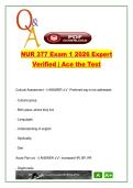 NUR 377 Medical-Surgical & Critical Care Nursing &vert; Exam 1 &lpar;2026&rpar; &vert; 100 Questions with Answers &vert; Pain&comma; Pneumothorax&comma; Chest Tubes&comma; ARDS