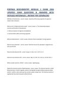 PORTAGE BIOCHEMISTRY MODULE 1 EXAM 2026 UPDATED EXAM QUESTIONS & ANSWERS WITH DETAILED RATIONALES &vert; INSTANT PDF DOWNLOAD