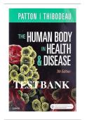Test Bank For Human Body in Health & Disease 7th Edition By Kevin T&period; Patton&comma; PhD and Gary A&period; Thibodeau&comma; PhD 9780323402118 Chapter 1-25 Complete Guide &period;