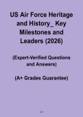 US Air Force Heritage and History &ndash; Key Milestones and Leaders