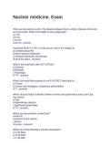 Nuclear medicine&period; Exam&period; Questions and Answers 100&percnt; Solved