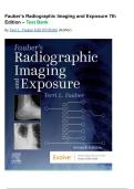 TEST BANK for Fauber's Radiographic Imaging and Exposure 7th Edition Newest 2026 Questions & Answers &lpar;Chapter 1-10&rpar; Fully Verified by Terri L&period; Fauber EdD RT&lpar;R&rpar;&lpar;M&rpar; &lpar;Author&rpar;