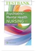 TEST BANK FOR Psychiatric-Mental Health Nursing 8th Edition by Sheila L&period; Videbeck &comma; ISBN&colon; 9781975116378 Chapter 1-24 &vert;All Chapters Verified&vert; Guide A&plus;