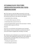ATI PHARMACOLOGY PROCTORED CERTIFICATION EVALUATION 2026 TESTED QUESTIONS SOLVED