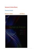 Instructor's Solution Manual for Numerical Analysis 10th Edition&comma;&lpar;Burden&comma; &rpar;&comma; All Chapters&vert; Latest 2026&period;