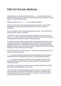RAD 211 Nuclear Medicine&period; Questions and Answers