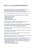 W1 Lec 1&period; Intro to Nuclear Medicine Questions and Answers 2026