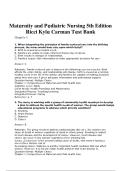 Test Bank for Maternity and Pediatric Nursing &lpar;5th Edition&comma; ISBN 9781975220419&rpar; by Susan Ricci&comma; Terri Kyle & Susan Carman &ndash; All Chapters&comma; Verified Questions & Answers