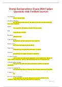 Dental Jurisprudence Exam 2026 Update Questions with Verified Answers 