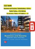 Test Bank for Business and Society Stakeholders&comma; Ethics&comma; Public Policy&comma; 17th Edition by Lawrence