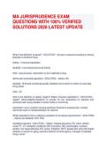 MA JURISPRUDENCE EXAM  QUESTIONS WITH 100&percnt; VERIFIED  SOLUTIONS 2026 LATEST UPDATE  