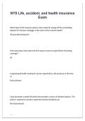 NYS Life Accident and Health Insurance Exam 2025&sol;2026 with Solution