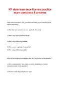 NY State Insurance License Practice Exam Questions & Answers 2025&sol;2026 with Solution
