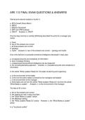 ARE 112 FINAL EXAM QUESTIONS & ANSWERS