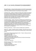 ARE 112 &lpar;UC DAVIS&rpar; ORGANIZATION MANAGEMENT