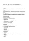 ARE 112 FINAL QUESTIONS AND ANSWERS