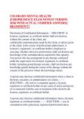 COLORADO MENTAL HEALTH JURISPRUDENCE EXAM NEWEST VERSION 2026&vert; WITH ACTUAL &lpar;VERIFIED ANSWERS&rpar;&vert; BRANDNEW&excl;&excl;&excl;&excl; 
