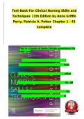 Clinical Nursing Skills and Techniques Anne Griffin Perry 11th Edition 2025&sol;2026 Full Test Bank with Solution