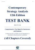 Complete Test Bank - Contemporary Strategy Analysis&comma; 12th Edition &ndash; Robert M&period; Grant &ndash; ISBN 9781394251599 &lpar;All Chapters Covered 1&ndash;14&rpar;