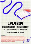 LPL4804 Assignment 1 Semester 1 Memo &vert; Due 17 March 2026