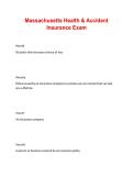 Massachusetts Health & Accident Insurance Exam 2025&sol;2026 with Solution