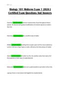 Biology 101 Midterm Exam 1 2026 &vert; Certified Exam Questions And Answers