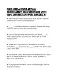 NAUI SCUBA DIVER ACTUAL EXAMINATION 2026 QUESTIONS WITH 100&percnt; CORRECT ANSWERS GRADED A&plus;