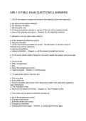 ARE 112 FINAL EXAM QUESTIONS & ANSWERS