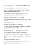 ARE 112 MIDTERM 1 - PRACTICE EXAM QUESTIONS