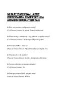 NC BLET STATE FINAL LATEST CERTIFICATION REVIEW SET 2026 ANSWERS GUARANTEED PASS