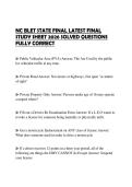 NC BLET STATE FINAL LATEST FINAL STUDY SHEET 2026 SOLVED QUESTIONS FULLY CORRECT