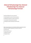 Advanced Pathophysiology Final Exam 2025&sol;2026 with Solution